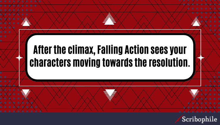 After the climax, Falling Action sees your characters moving towards the resolution.