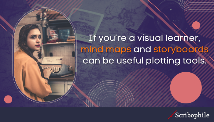 If you’re a visual learner, mind maps and storyboards can be useful plotting tools.