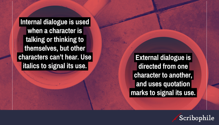 External dialogue vs. internal dialogue.