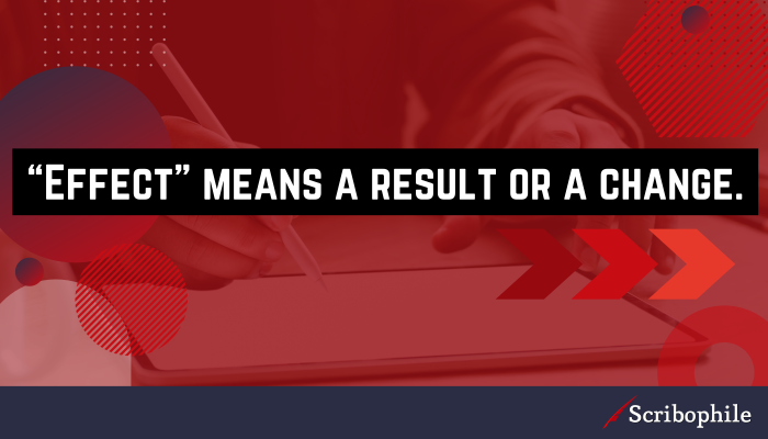 Most of the time, “affect” is a verb while “effect” is a noun.