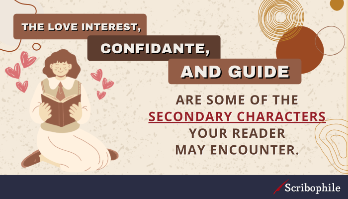 The love interest, confidante, and guide are some of the secondary characters your reader may encounter.