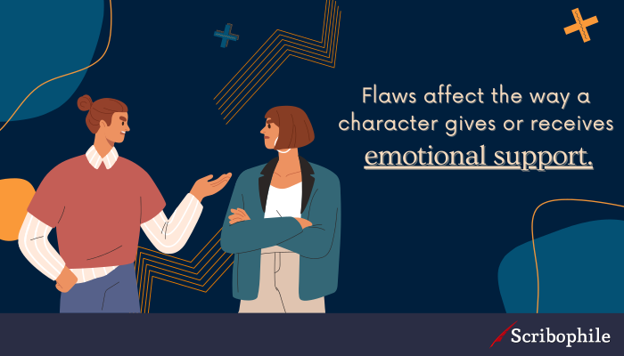 Flaws affect the way a character gives or receives emotional support.