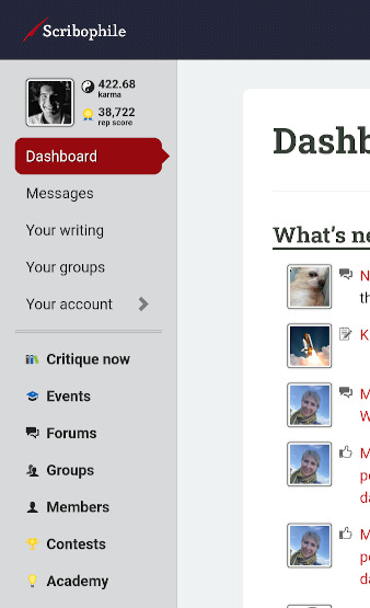 The navigation sidebar.