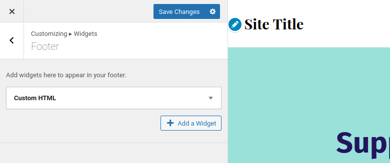A screenshot of a Wordpress dashboard with an arrow pointing to the 'Save Changes' button.